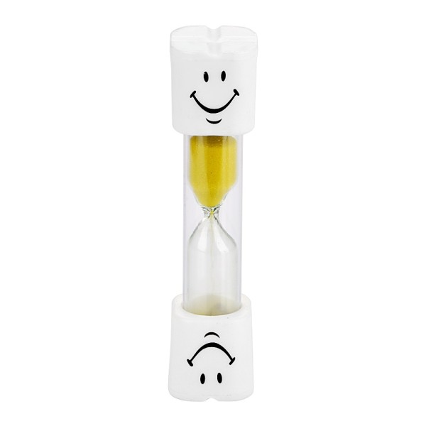 2 Minutes Smiling Face The Hourglass for Kids Toothbrush Timer Sand Clock, yellow sand